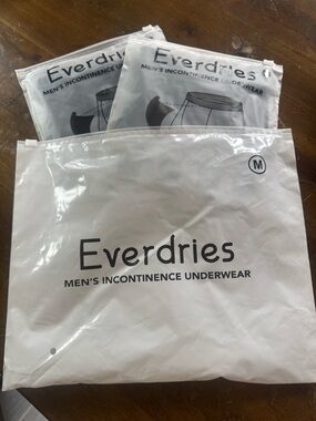 2 pair Men's Washable Incontinence Underwear - Black (M)